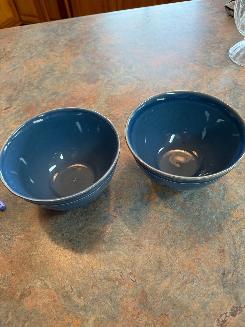 Pottery Barn Cambria soup/cereal bowls in Ocean Blue. Handcrafted in Portugal.